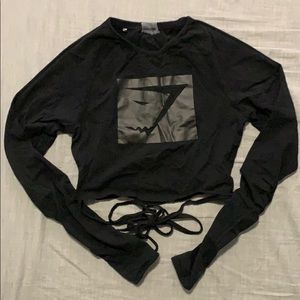 Gymshark LE Long Sleeve Ribbon Crop Top